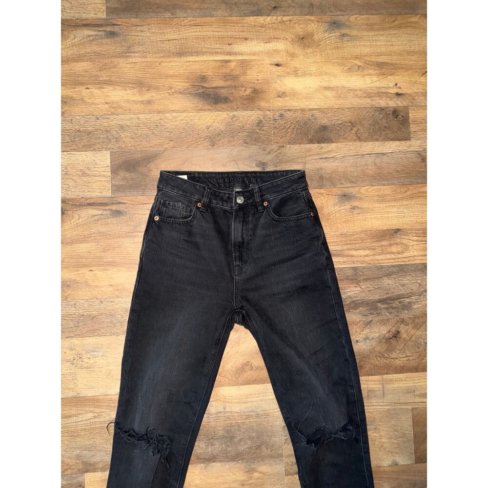 American Eagle women’s STRIGID distressed mom black denim jeans - Picture 12 of 16